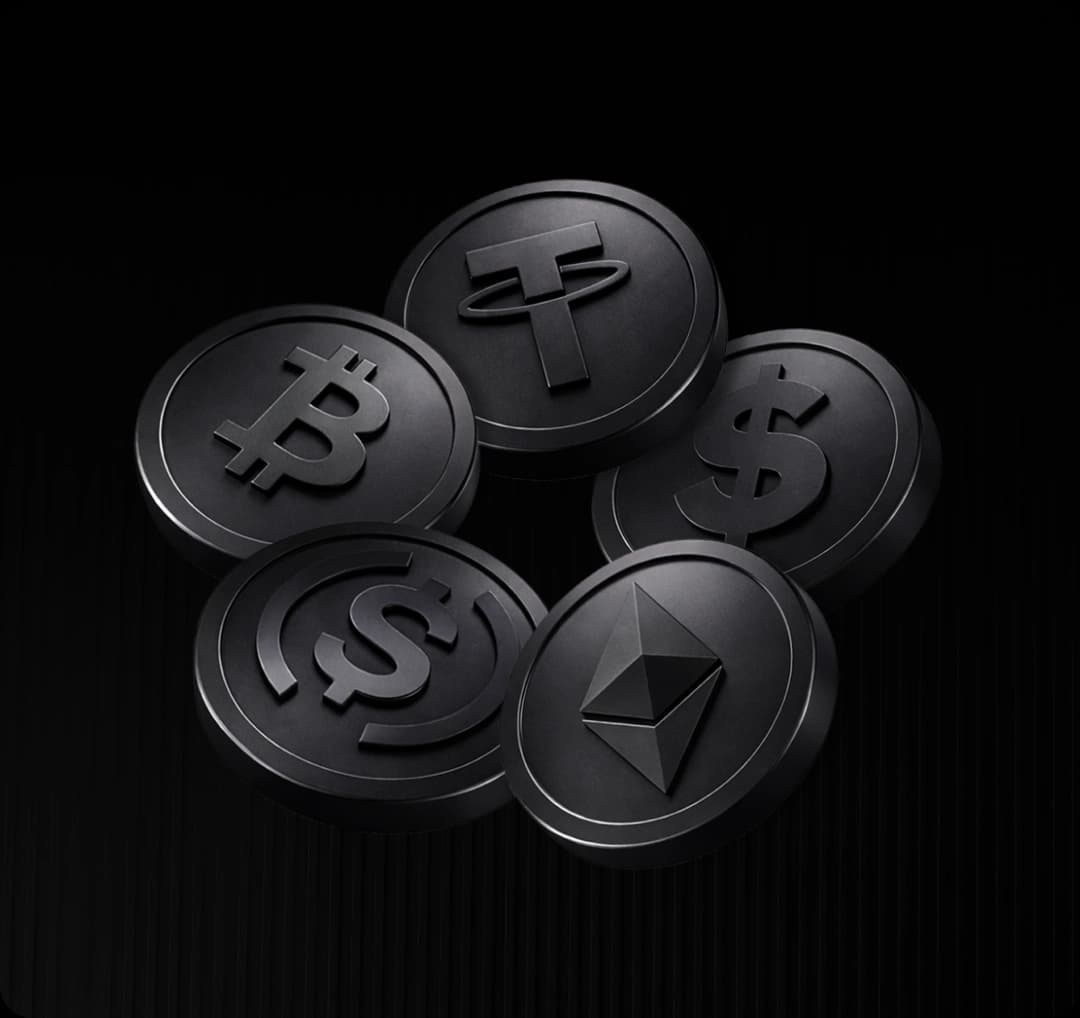 Bitcoin, Ethereum, Tether, USDC, and dollar stablecoins